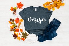 Gildan 64000 Softstyle Dark Heather T-shirt Mockup for Fall Product Image 1