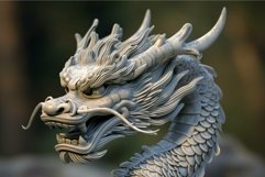 Intricate dragon statue head closeup Product Image 1