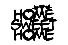 Home Sweet Home Plate CNC laser cutting template SVG DXF PNG Product Image 2