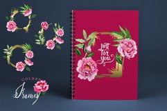 Pink Peonies Flavor of Love Watercolor png Product Image 7