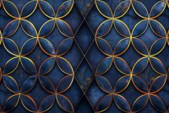Blue and Gold Geometric Pattern Background Wallpaper Product Image 1