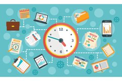 Workflow management concept banner, flat style Product Image 1