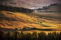 Beautiful sunrise on the meadows in Dolomites Product Image 1