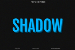 Modern Editable Text Effect Shadow in Vibrant Blue Product Image 1