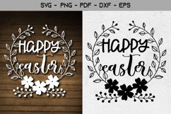 Happy Easter Papercut Template SVG Design Product Image 1