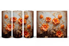 3D Flowers Tumbler Sublimation. Flowers Plaster Tumbler Wrap Product Image 2