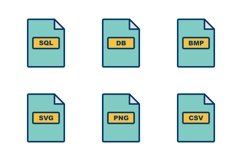 Set Of File Formats Icons Product Image 1
