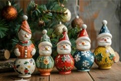 Christmas decoration with santa claus figurines standing on Product Image 1