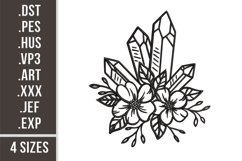 Crystals and Flowers| Embroidery design Product Image 1