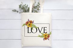 Love Valentines Day Printable Design With Flowers Product Image 2