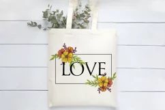 Love Valentines Day Printable Design With Flowers Product Image 2