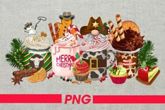 merry christmas png christmas coffee cowboy latte png Product Image 1