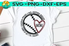 Baseball - Softball - Mom - Words SVG Cutting Sublimation Product Image 2