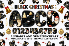 Christmas Alphabet png clipart, christmas letters doodle Product Image 1