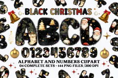 Christmas Alphabet png clipart, christmas letters doodle Product Image 1