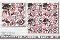Pink Western Cowgirl Digital Paper | Sublimation Product Image 1