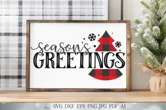 Season's Greetings SVG | Buffalo Plaid SVG | Christmas SVG | Product Image 1