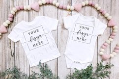 Valentine&#039;s Day Sibling Shirt &amp; Baby Bodysuit Mockup Family Product Image 1