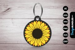 Circle Sunflower Keychain Product Image 1