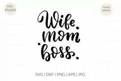 Wife, mom, boss svg. Shop small svg, Entrepreneur tshirt Product Image 1