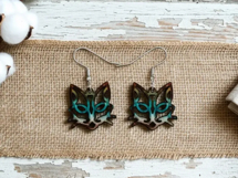 Cute Cat Earrings Laser Cut. Laser Cut earrings SVG. Product Image 2