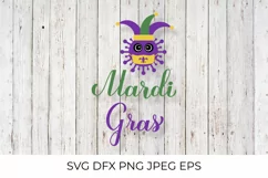 Covid Mardi Gras SVG. Pandemic Carnival. Cute virus. Product Image 1