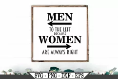 Men To The Left Because Women Are Always Right SVG Product Image 1