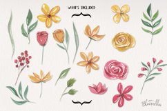 Mustard & Pink Watercolor Floral 20Elements Flowers Product Image 3