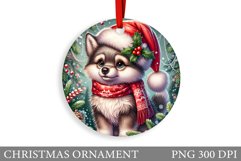 Wolf Christmas Ornament. Christmas Ornament Sublimation Product Image 1