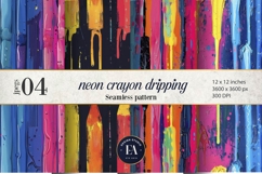 Vibrant Crayon Drip Pattern| Bright Crayon Melt Pattern Product Image 1