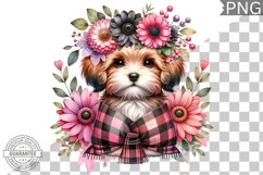 Dog With Flowers Sublimation - Clipart PNG Design Product Image 1