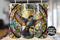 Eastern Phoebe Single Bird Stained Glass - Tumble Design Product Image 1