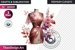 Romantic Flower clipart Rose gold Valentine floral PNG Product Image 1