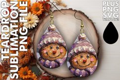 Unique TEARDROP Earrings Magic PNG, Gingerbread Man Product Image 1