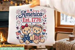 America Es.1776 Sublimation Design,Happy 4th of july png Product Image 1