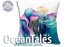 Jellyfish Art Ocean Tales Vol.3 Painting 5 JPEG Images Set Product Image 2