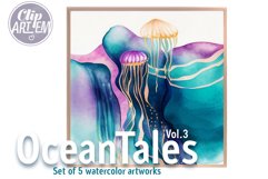 Jellyfish Art Ocean Tales Vol.3 Painting 5 JPEG Images Set Product Image 5