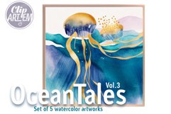 Jellyfish Art Ocean Tales Vol.3 Painting 5 JPEG Images Set Product Image 6