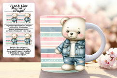 Colorful 11oz Mug Wrap Png Template , Teddy Bear Product Image 1