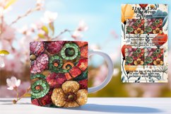 Glittery Floral Mug Wrap Sublimation 11oz 15oz Product Image 1