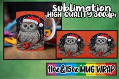 Winter Owl Wrap for 11oz 15oz Mug Festive Embroidery Product Image 1