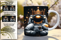 Stylish 15oz Mug Wrap Png Artwork , Astronaut Product Image 1
