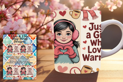 Serene 15oz Mug Wrap Png Design , Just A Girl Product Image 1