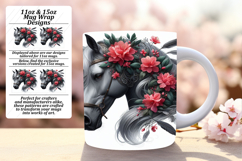 TRENDY 11oz Mug Wrap PNG Template , Horse Product Image 1