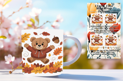 Artful 11oz Mug Wrap Png Artwork , Cute Bear Product Image 1