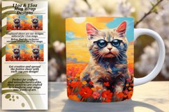 Adorable Kitty with Flowers Mug Wrap Product Image 1