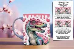 Dynamic 11oz Mug Wrap Png Template , Cute Dino Product Image 1