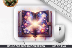 Book Flower Mouse Pad Sublimation, Animals Mouse Pad PNG Product Image 1