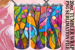 Stained Glass Tree 20oz Colorful Tumbler Wrap Design Product Image 1