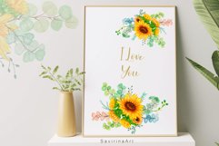 Watercolor Bouquet of Sunflowers Summer.Watercolor Clipart. Product Image 2